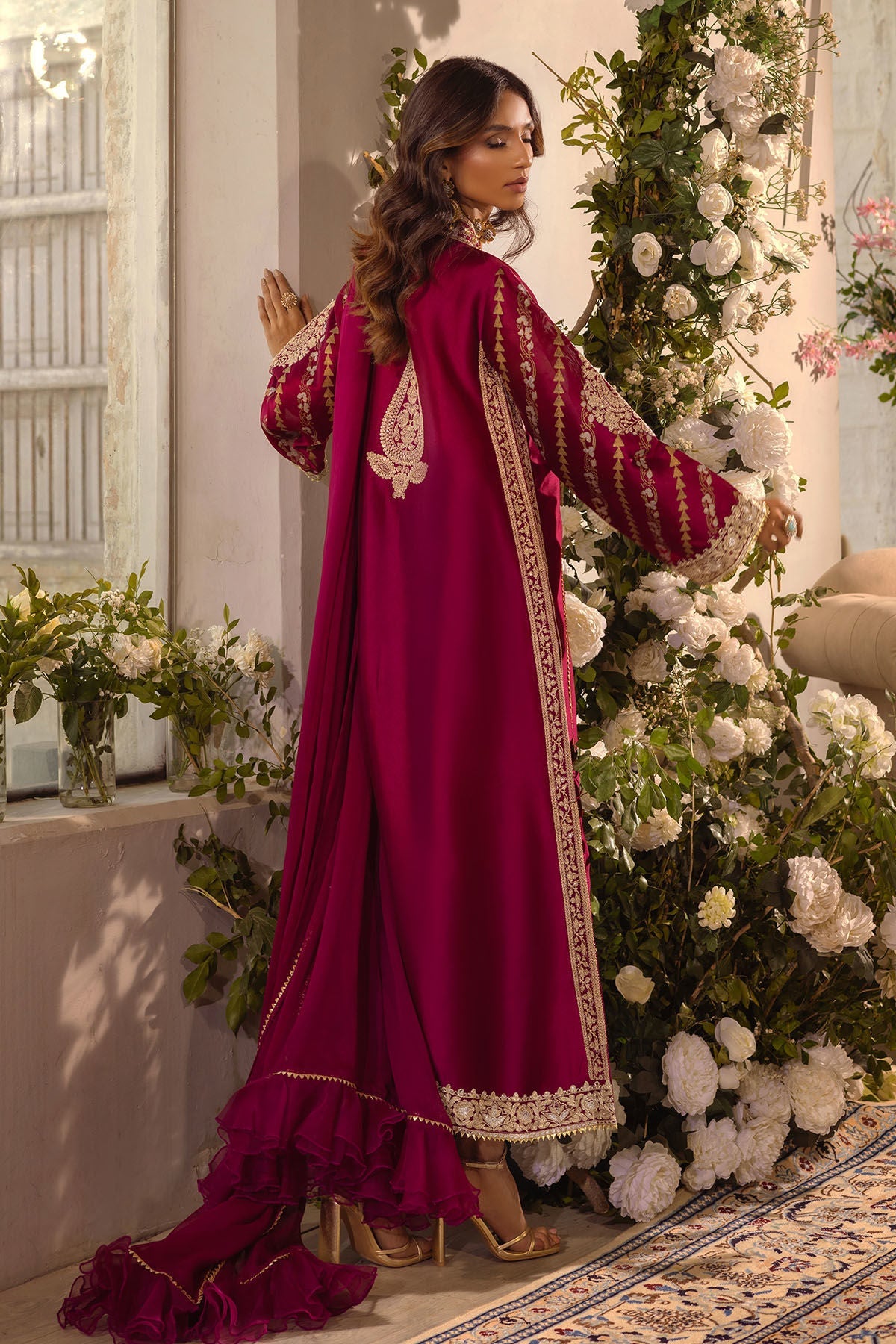 Annus Abrar | Designer Picks 24 | VISAAL CRANBERRY-SHIRT AND DUPATTA by Annus Abrar - Designer Dress - Type: Ladies Clothes - Available at Libayah - 100% Original