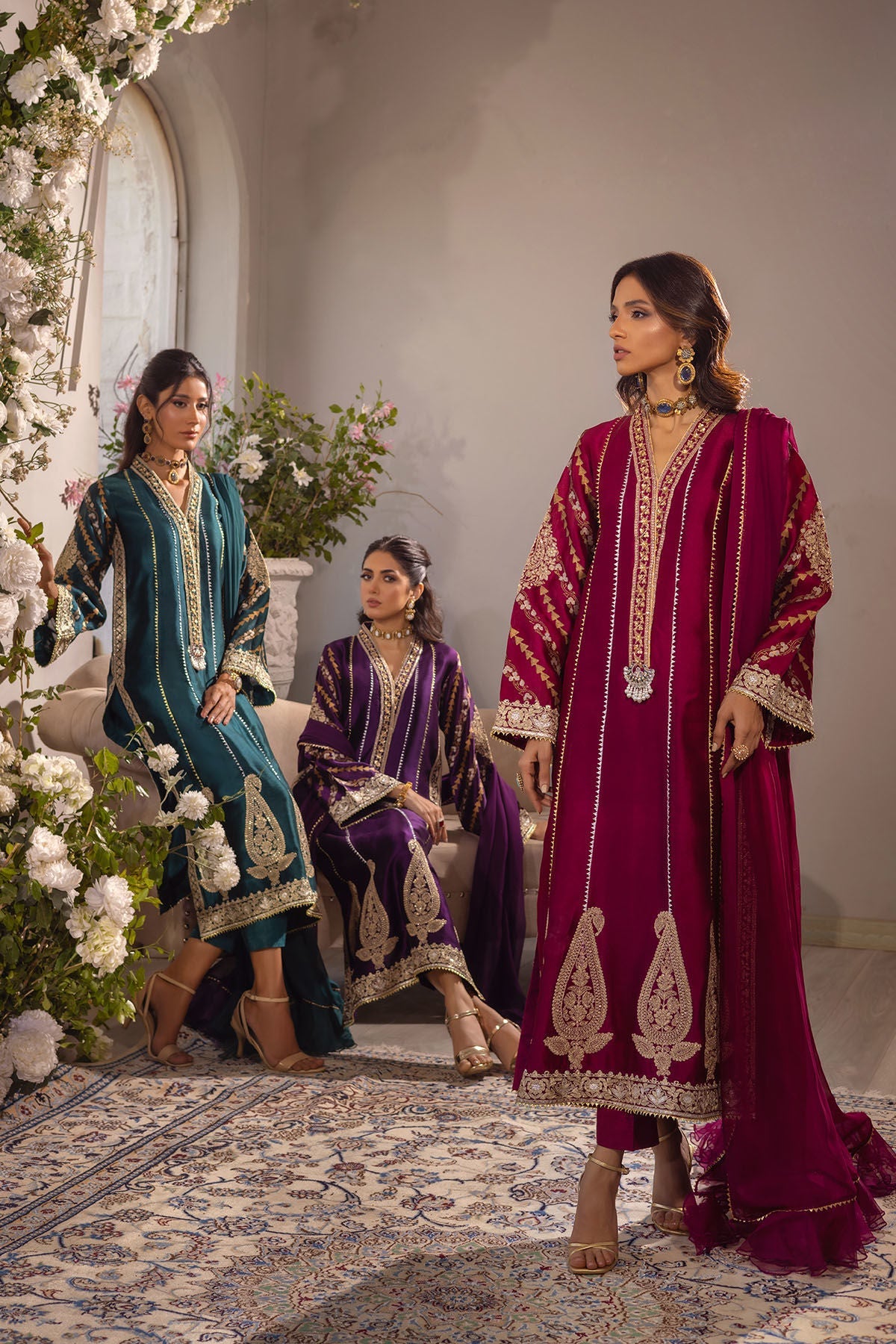 Annus Abrar | Designer Picks 24 | VISAAL CRANBERRY-SHIRT AND DUPATTA by Annus Abrar - Designer Dress - Type: Ladies Clothes - Available at Libayah - 100% Original