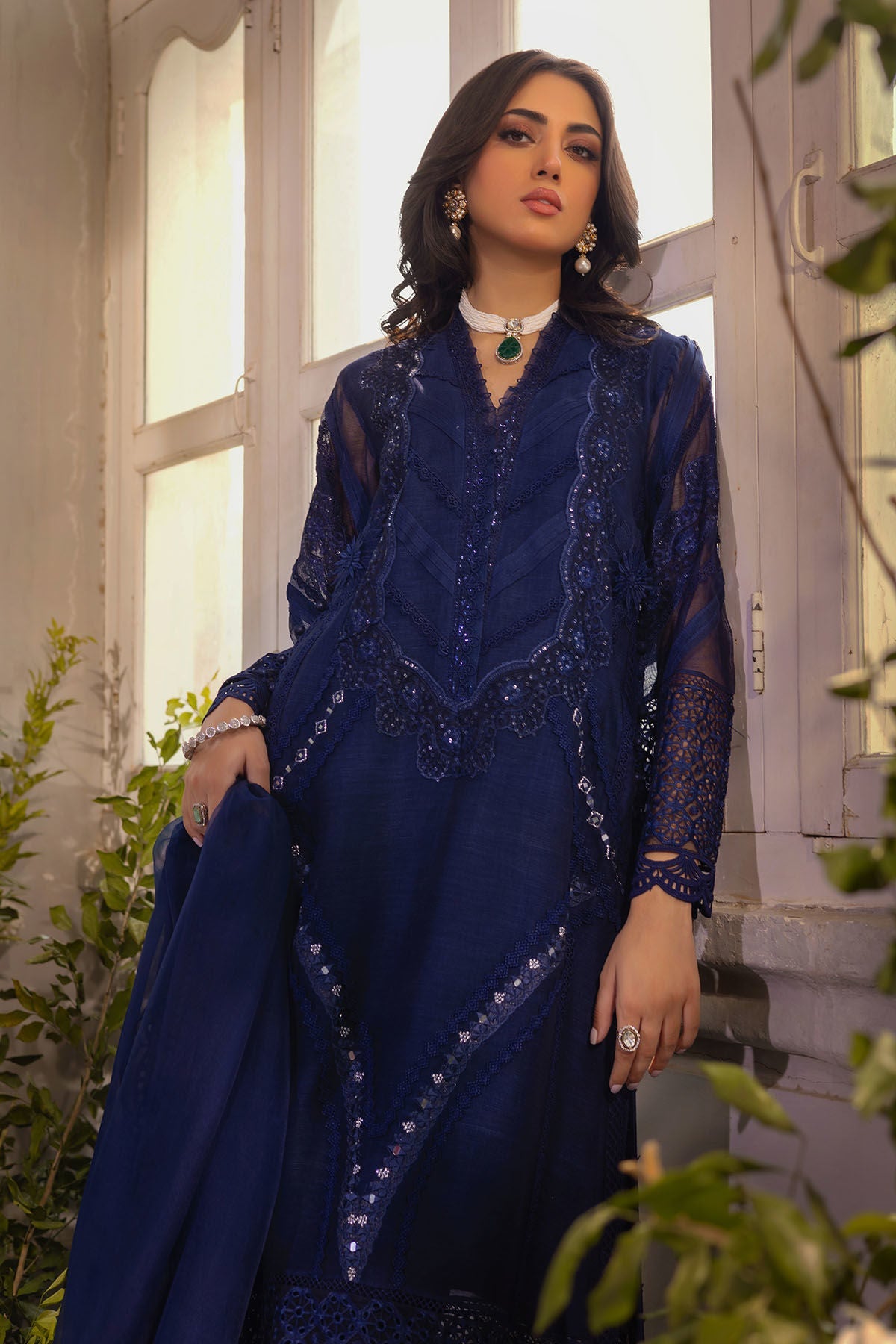Annus Abrar | Designer Picks 24 | MISHKA MIDNIGHT BLUE - SHIRT AND PANTS by Annus Abrar - Designer Dress - Type: Ladies Clothes - Available at Libayah - 100% Original