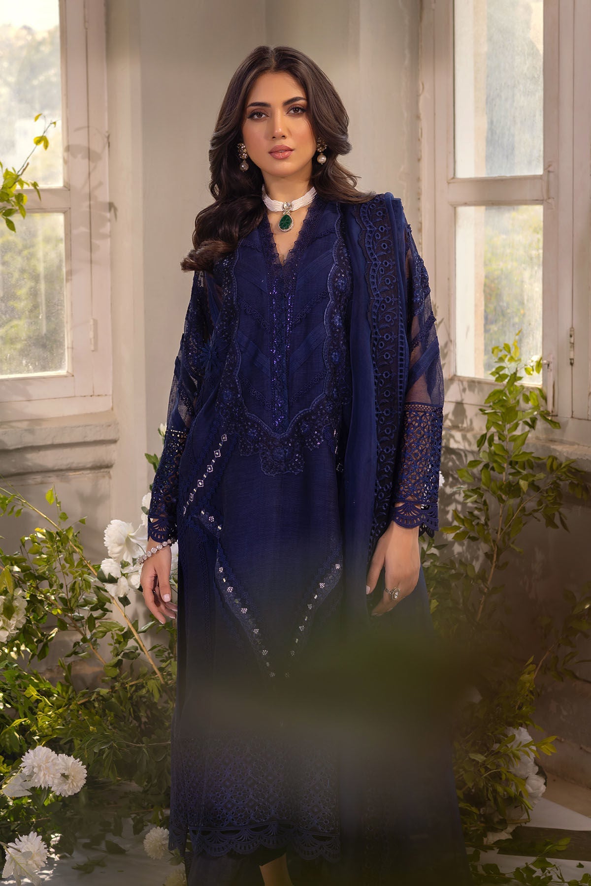 Annus Abrar | Designer Picks 24 | MISHKA MIDNIGHT BLUE - SHIRT AND PANTS by Annus Abrar - Designer Dress - Type: Ladies Clothes - Available at Libayah - 100% Original