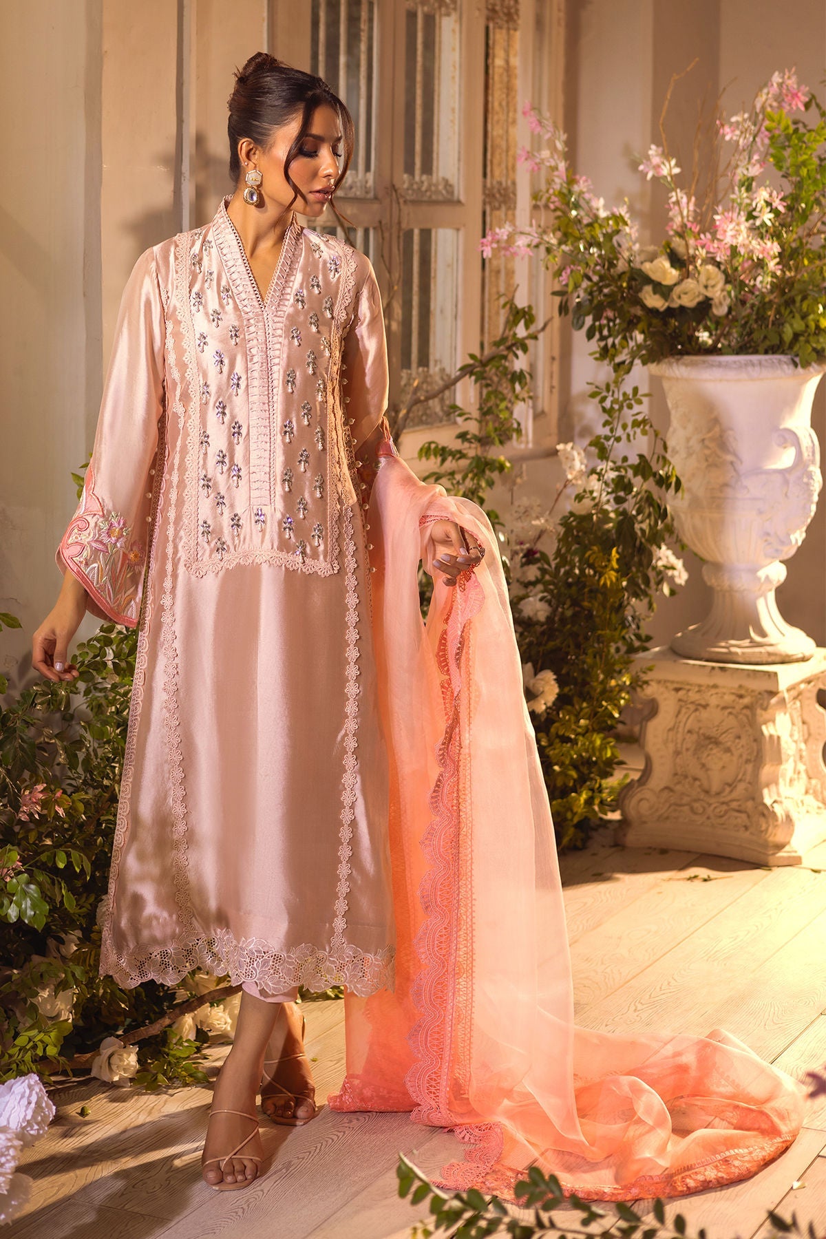 Annus Abrar | Designer Picks 24 | MAMIA PEACH - SHIRT AND PANTS by Annus Abrar - Designer Dress - Type: Ladies Clothes - Available at Libayah - 100% Original