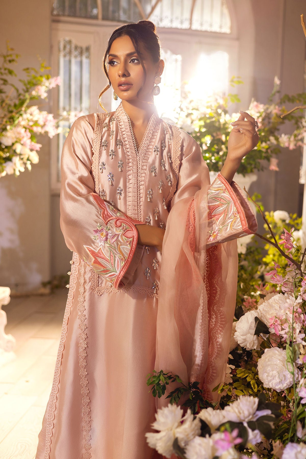 Annus Abrar | Designer Picks 24 | MAMIA PEACH - SHIRT AND PANTS by Annus Abrar - Designer Dress - Type: Ladies Clothes - Available at Libayah - 100% Original