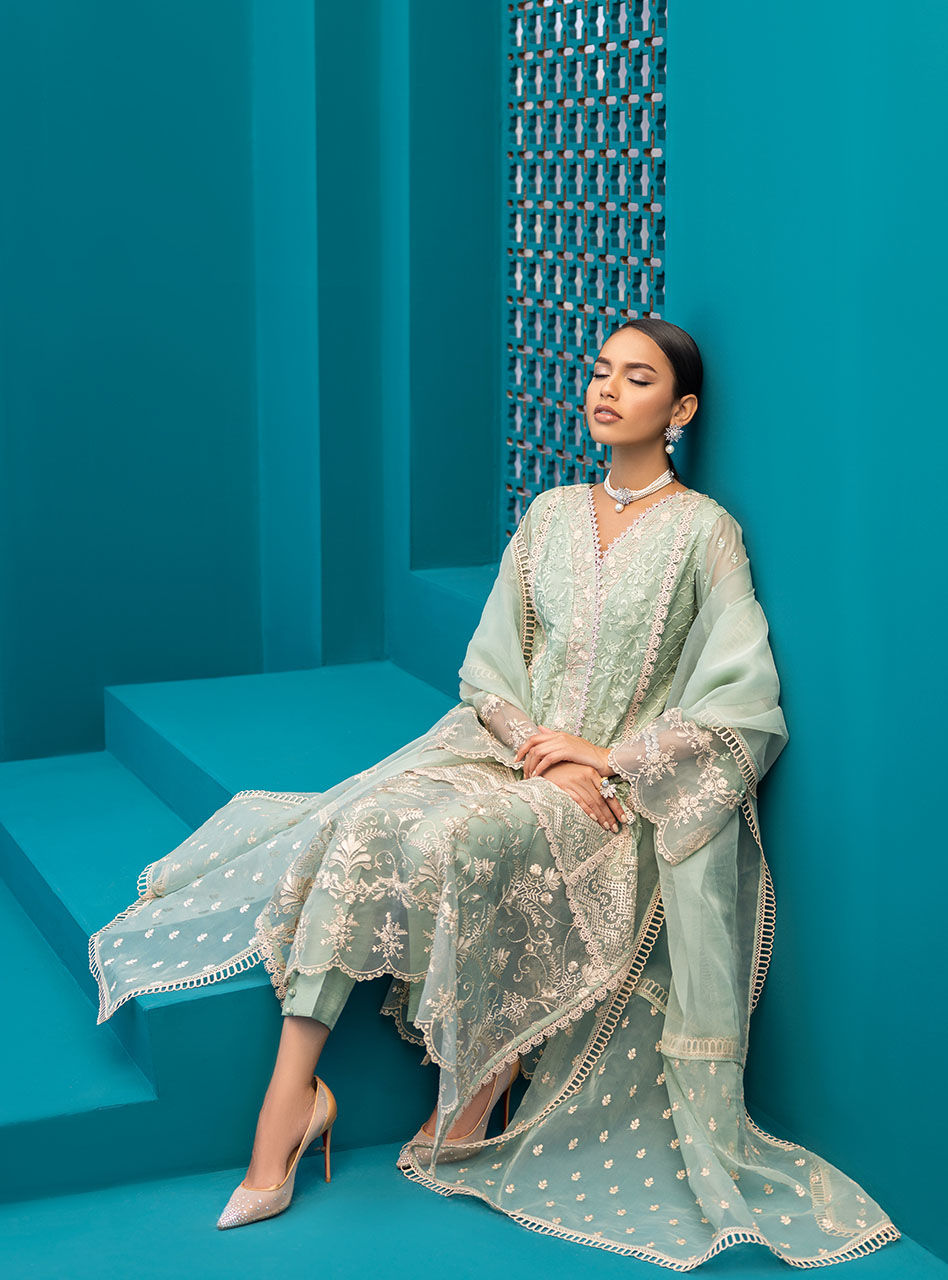 Zainab Chottani | Luxury Pret | MINTY GLOW by Zainab Chottani - Designer Dress - Type: Ladies Clothes - Available at Libayah - 100% Original