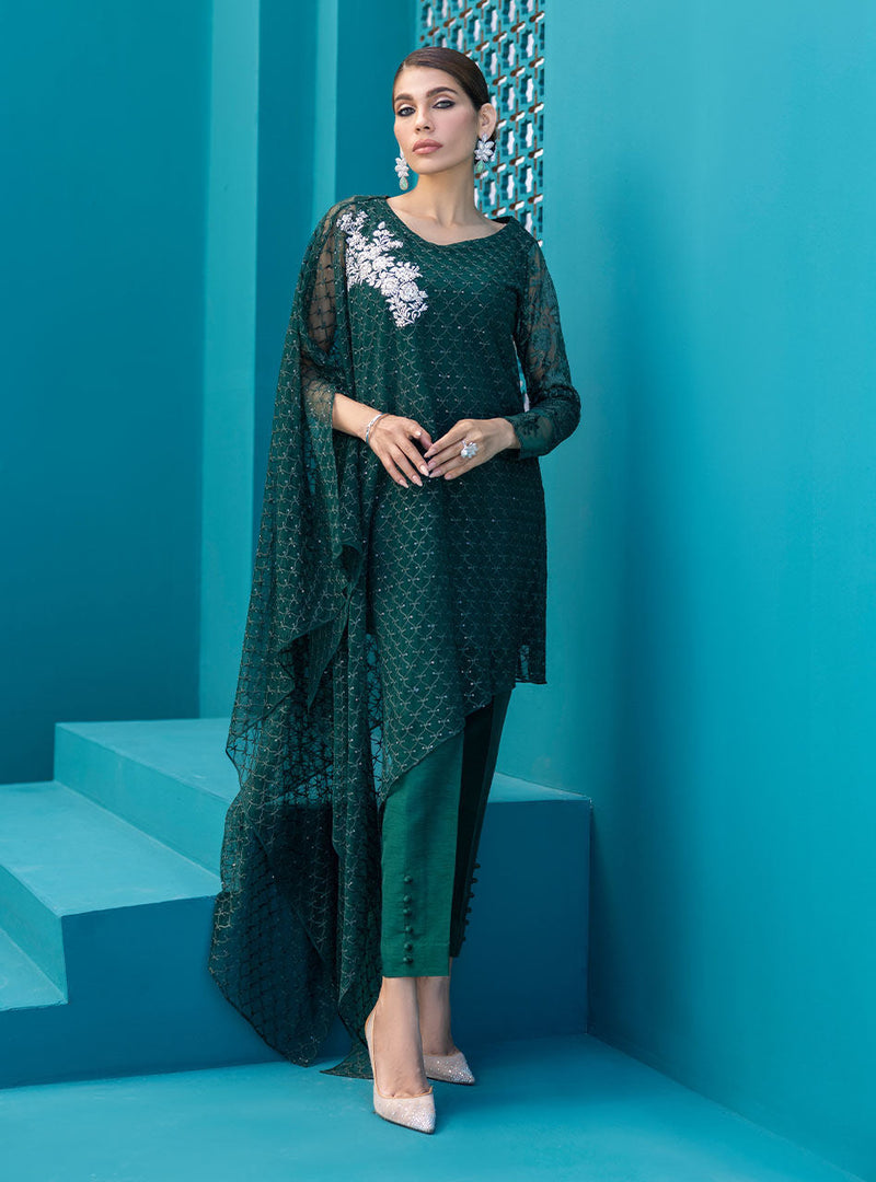 Zainab Chottani | Luxury Pret | EMERALD FRESCO by Zainab Chottani - Designer Dress - Type: Ladies Clothes - Available at Libayah - 100% Original