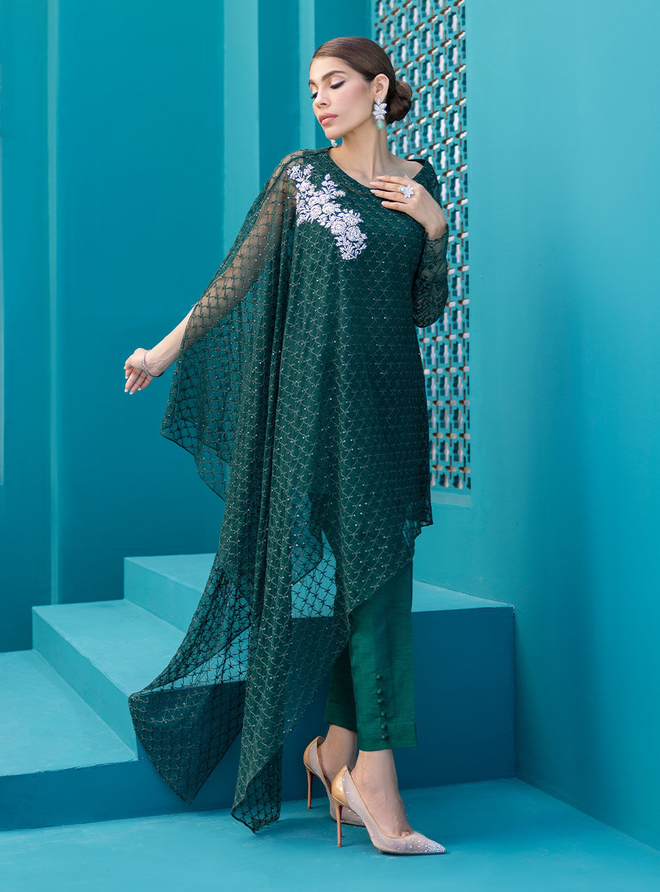 Zainab Chottani | Luxury Pret | EMERALD FRESCO by Zainab Chottani - Designer Dress - Type: Ladies Clothes - Available at Libayah - 100% Original