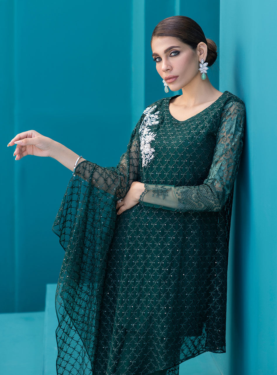 Zainab Chottani | Luxury Pret | EMERALD FRESCO by Zainab Chottani - Designer Dress - Type: Ladies Clothes - Available at Libayah - 100% Original
