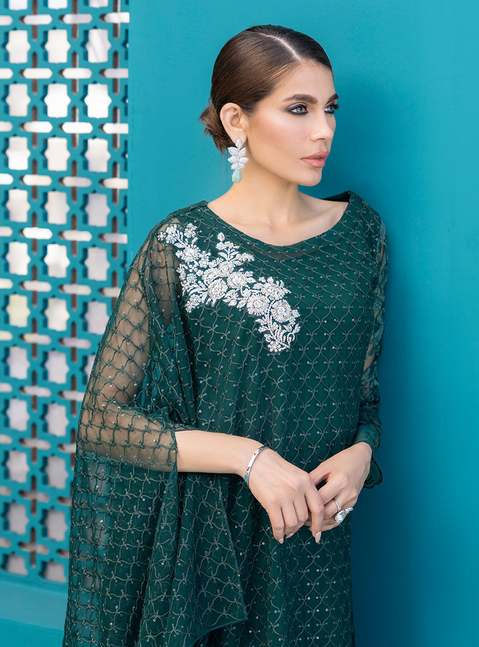 Zainab Chottani | Luxury Pret | EMERALD FRESCO by Zainab Chottani - Designer Dress - Type: Ladies Clothes - Available at Libayah - 100% Original