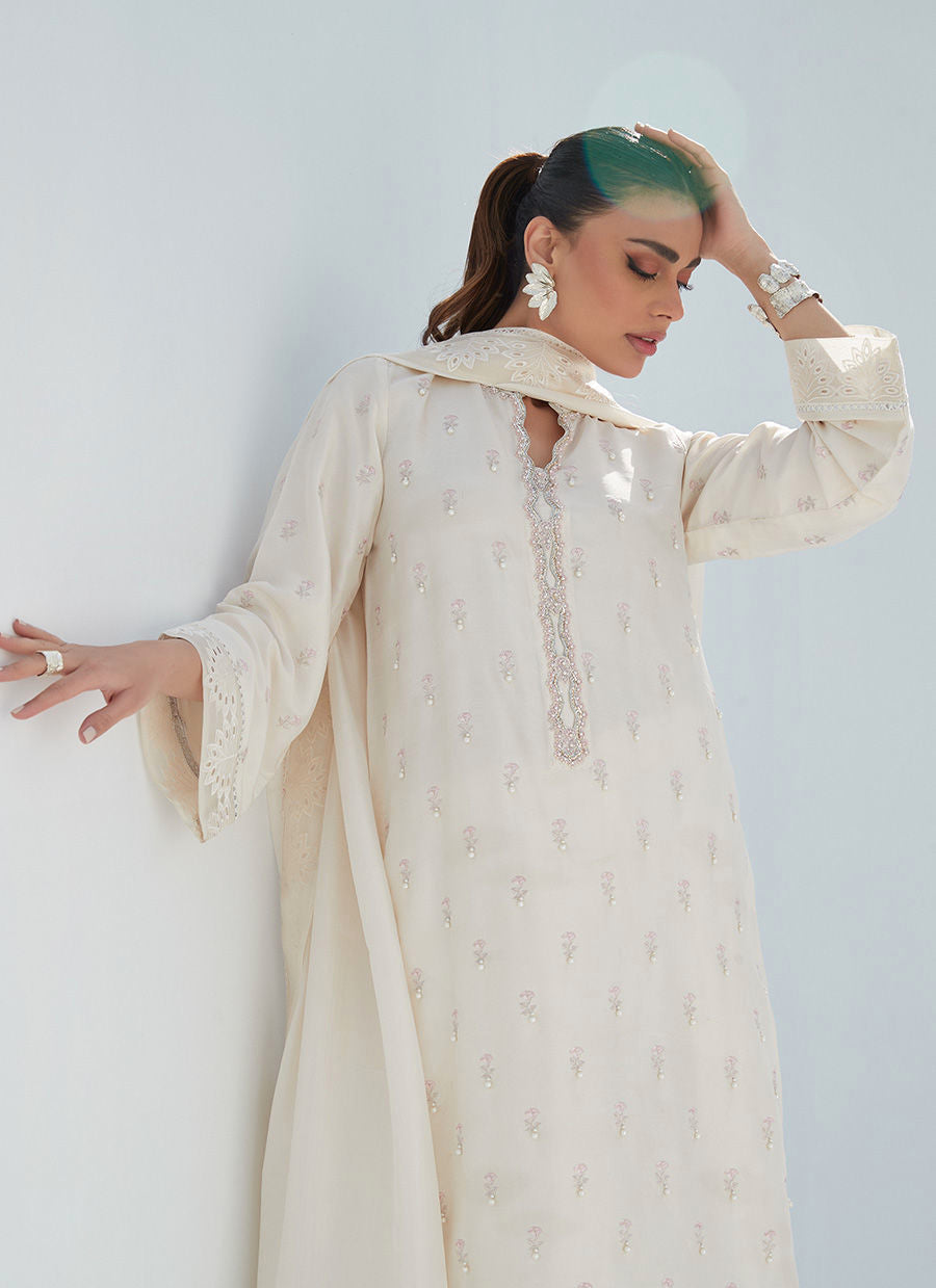 Farah Talib Aziz | Designer Picks 24 | ROSIE IVORY SHIRT AND DUPATTA by Farah Talib Aziz - Designer Dress - Type: Ladies Clothes - Available at Libayah - 100% Original