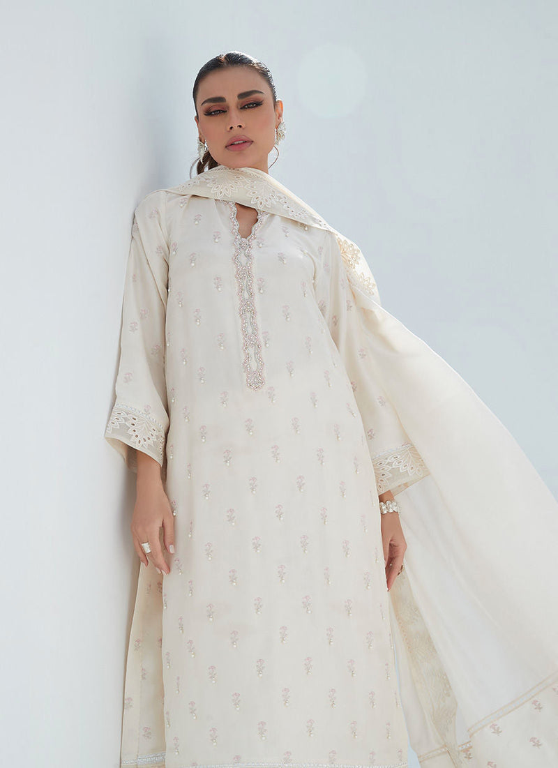 Farah Talib Aziz | Designer Picks 24 | ROSIE IVORY SHIRT AND DUPATTA by Farah Talib Aziz - Designer Dress - Type: Ladies Clothes - Available at Libayah - 100% Original