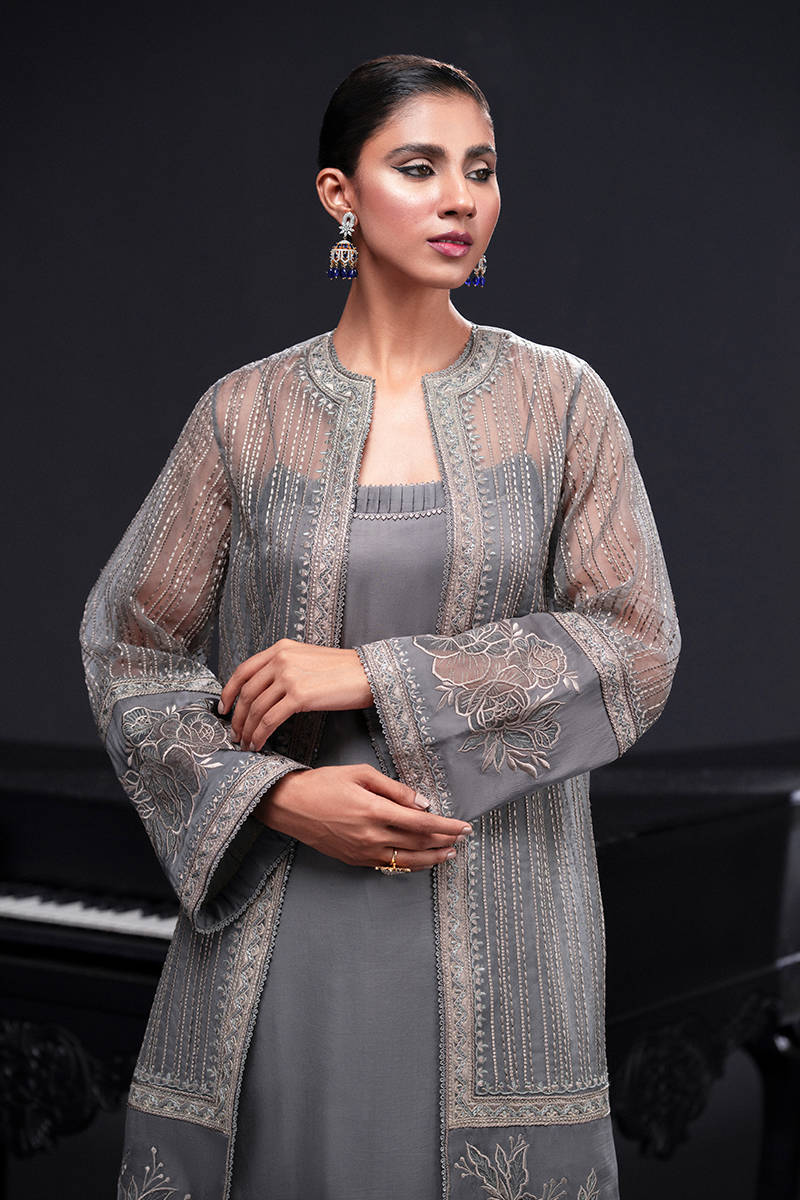 MNR | Chai Coffee Luxury Pret | Grey Eminance by MNR - Designer Dress - Type: Ladies Clothes - Available at Libayah - 100% Original