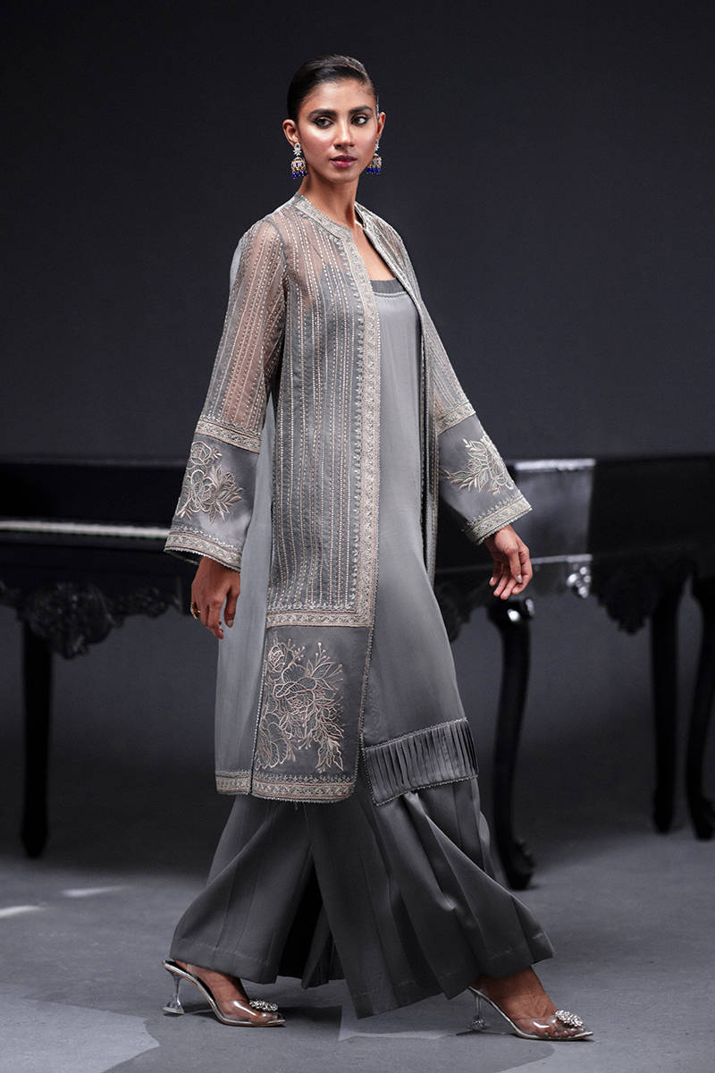 MNR | Chai Coffee Luxury Pret | Grey Eminance by MNR - Designer Dress - Type: Ladies Clothes - Available at Libayah - 100% Original
