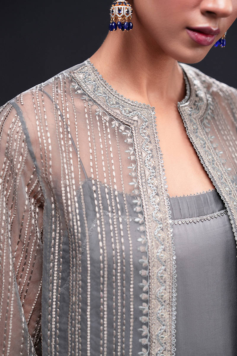 MNR | Chai Coffee Luxury Pret | Grey Eminance by MNR - Designer Dress - Type: Ladies Clothes - Available at Libayah - 100% Original