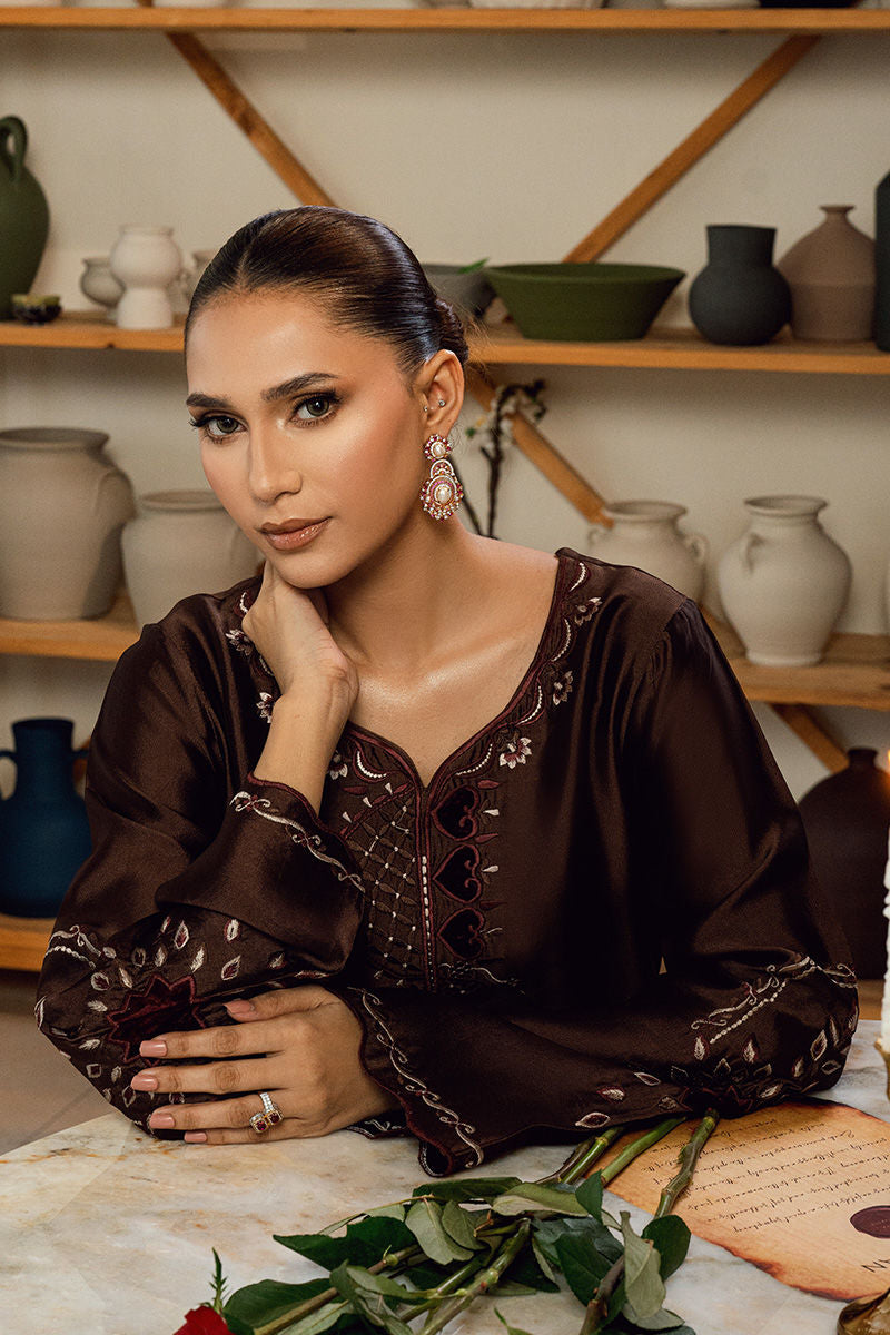 Fatima Khan | Warm Whisper Velvet 25 | Bronze Reverie by Fatima Khan - Designer Dress  - Type : Ladies Clothes - Available at Libayah - 100% Original 