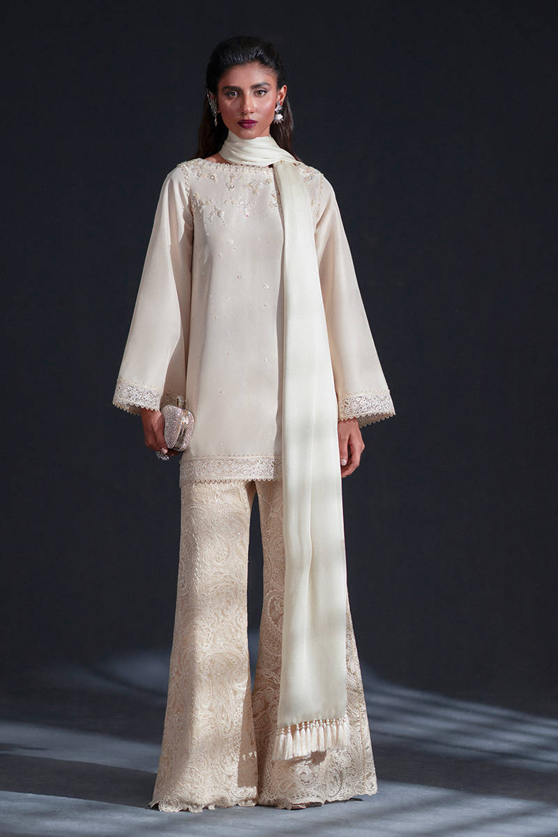 MNR | Chai Coffee Luxury Pret | Saffron Pearl by MNR - Designer Dress - Type: Ladies Clothes - Available at Libayah - 100% Original