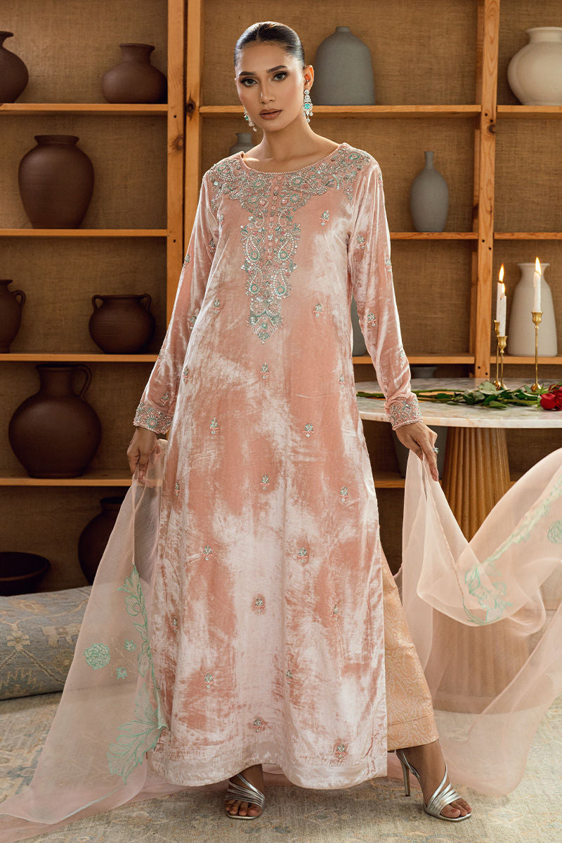 Fatima Khan | Warm Whisper Velvet 25 | Rose Whisper by Fatima Khan - Designer Dress  - Type : Ladies Clothes - Available at Libayah - 100% Original 