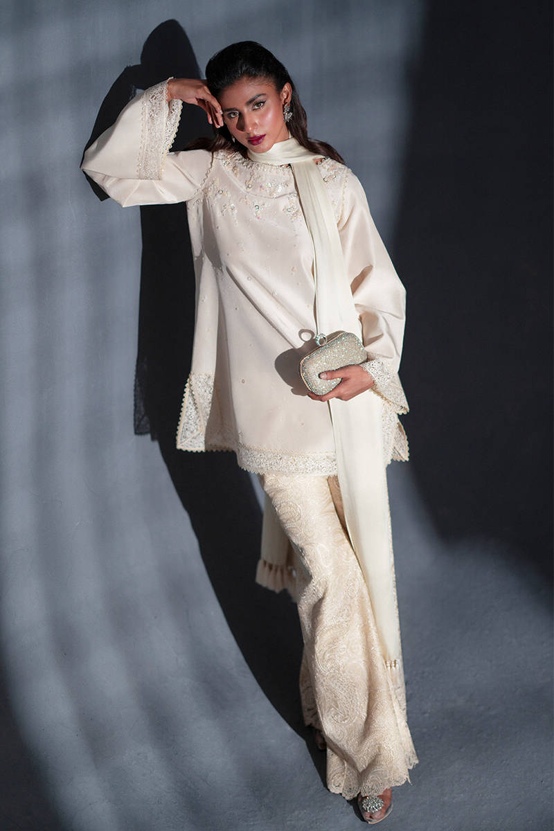 MNR | Chai Coffee Luxury Pret | Saffron Pearl by MNR - Designer Dress - Type: Ladies Clothes - Available at Libayah - 100% Original