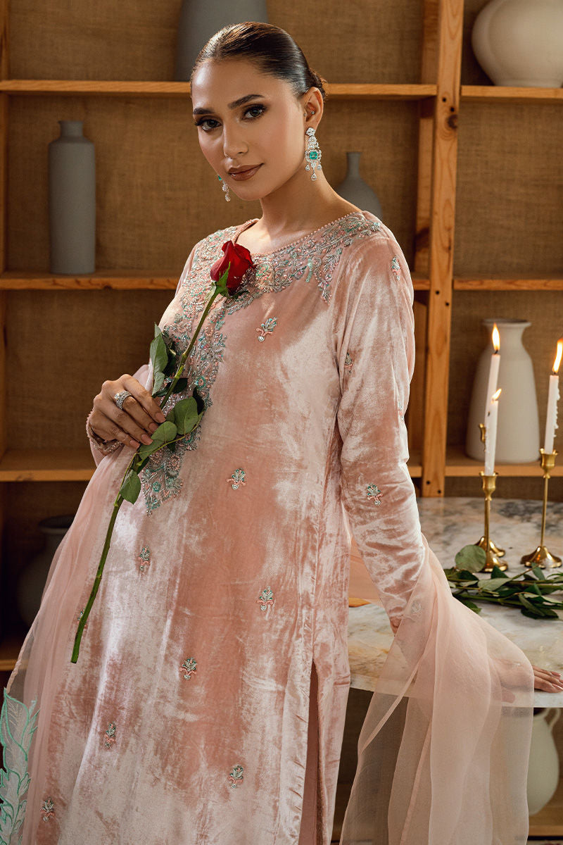 Fatima Khan | Warm Whisper Velvet 25 | Rose Whisper by Fatima Khan - Designer Dress  - Type : Ladies Clothes - Available at Libayah - 100% Original 