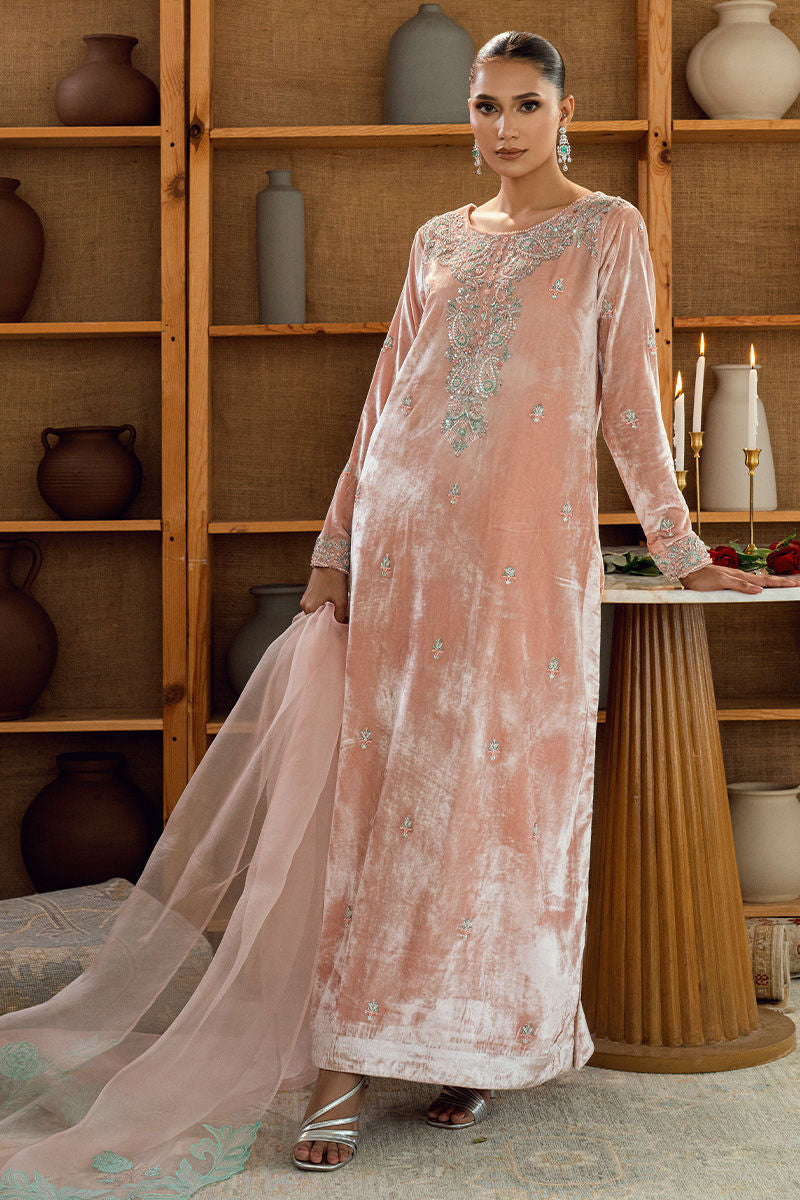 Fatima Khan | Warm Whisper Velvet 25 | Rose Whisper by Fatima Khan - Designer Dress  - Type : Ladies Clothes - Available at Libayah - 100% Original 