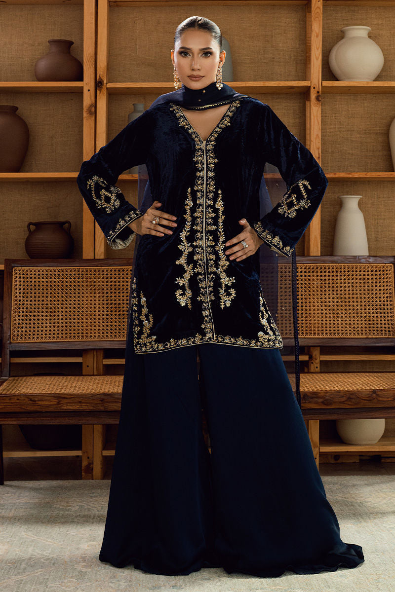 Fatima Khan | Warm Whisper Velvet 25 | Sapphire Legacy by Fatima Khan - Designer Dress  - Type : Ladies Clothes - Available at Libayah - 100% Original 