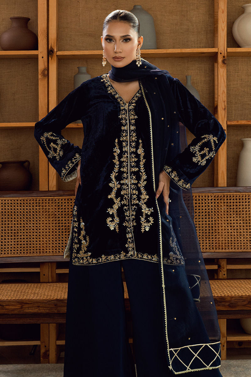 Fatima Khan | Warm Whisper Velvet 25 | Sapphire Legacy by Fatima Khan - Designer Dress  - Type : Ladies Clothes - Available at Libayah - 100% Original 