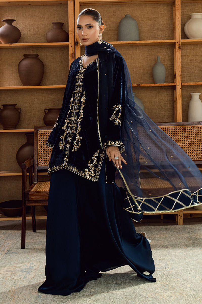 Fatima Khan | Warm Whisper Velvet 25 | Sapphire Legacy by Fatima Khan - Designer Dress  - Type : Ladies Clothes - Available at Libayah - 100% Original 