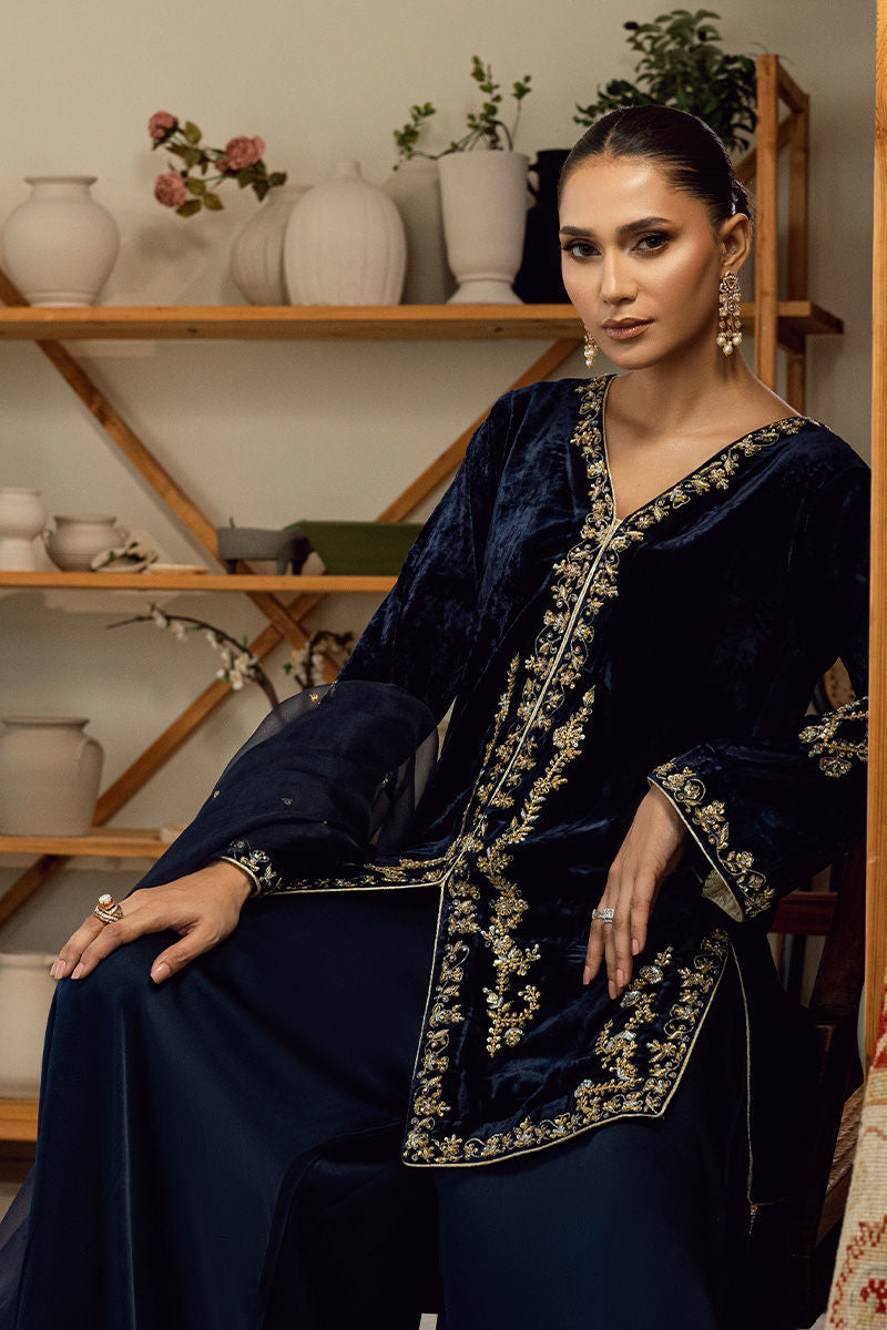Fatima Khan | Warm Whisper Velvet 25 | Sapphire Legacy by Fatima Khan - Designer Dress  - Type : Ladies Clothes - Available at Libayah - 100% Original 