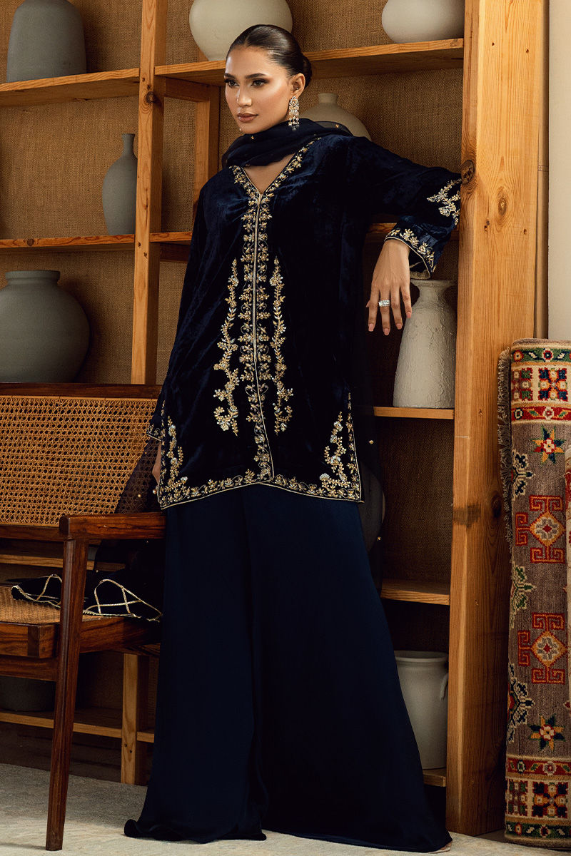Fatima Khan | Warm Whisper Velvet 25 | Sapphire Legacy by Fatima Khan - Designer Dress  - Type : Ladies Clothes - Available at Libayah - 100% Original 