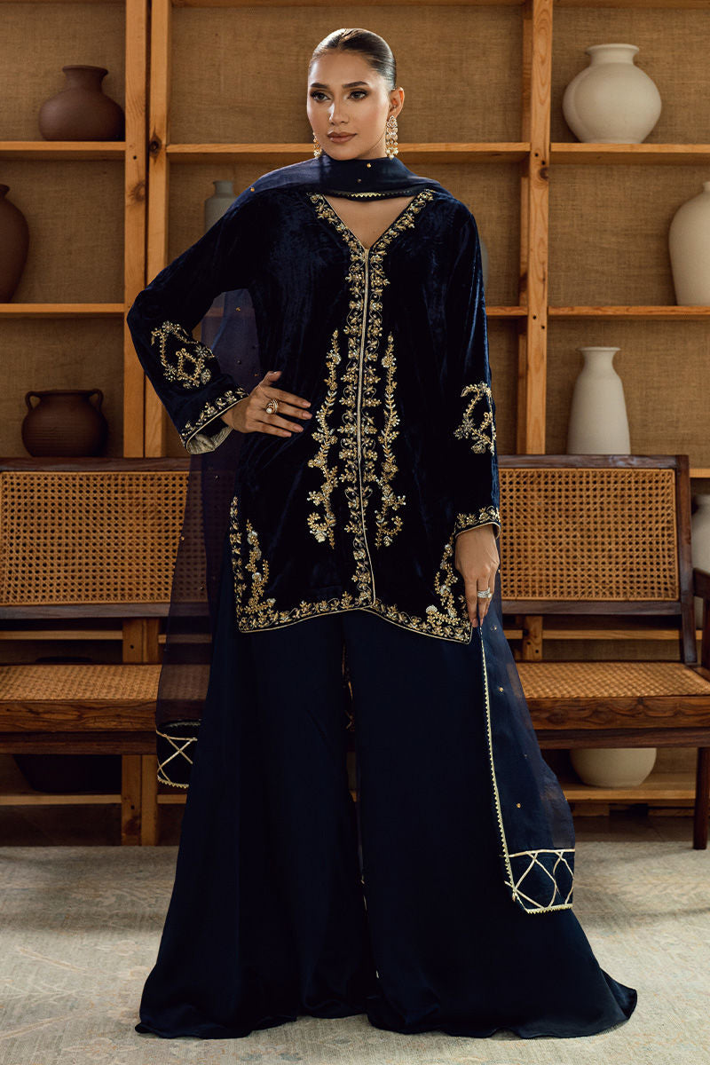 Fatima Khan | Warm Whisper Velvet 25 | Sapphire Legacy by Fatima Khan - Designer Dress  - Type : Ladies Clothes - Available at Libayah - 100% Original 