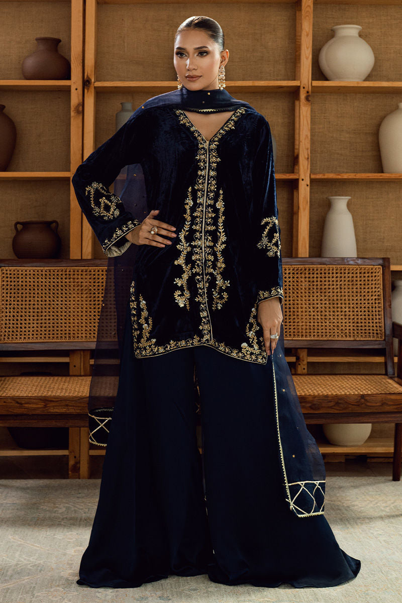 Fatima Khan | Warm Whisper Velvet 25 | Sapphire Legacy by Fatima Khan - Designer Dress  - Type : Ladies Clothes - Available at Libayah - 100% Original 