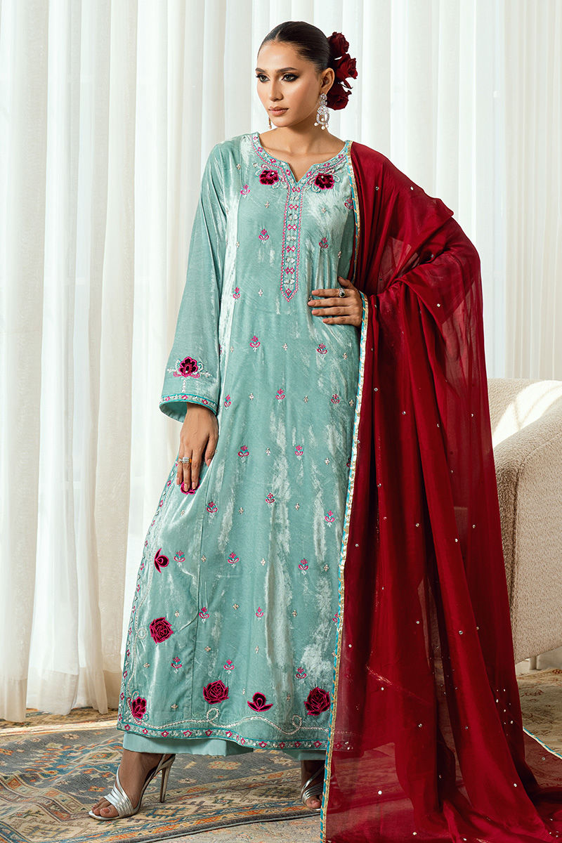 Fatima Khan | Warm Whisper Velvet 25 | Twilight Rose by Fatima Khan - Designer Dress  - Type : Ladies Clothes - Available at Libayah - 100% Original 