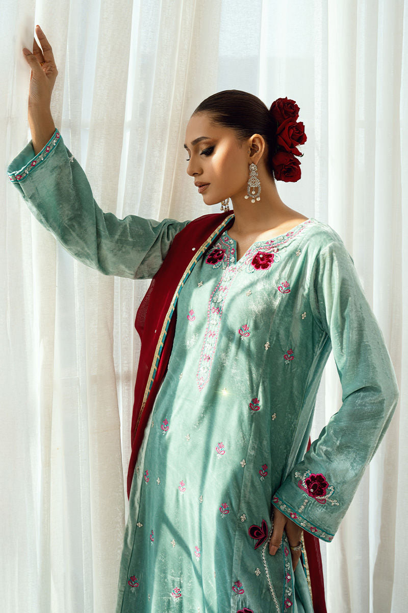 Fatima Khan | Warm Whisper Velvet 25 | Twilight Rose by Fatima Khan - Designer Dress  - Type : Ladies Clothes - Available at Libayah - 100% Original 