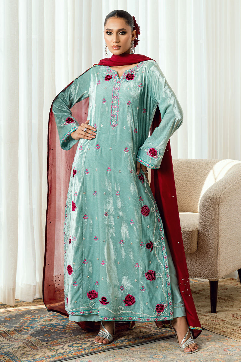 Fatima Khan | Warm Whisper Velvet 25 | Twilight Rose by Fatima Khan - Designer Dress  - Type : Ladies Clothes - Available at Libayah - 100% Original 