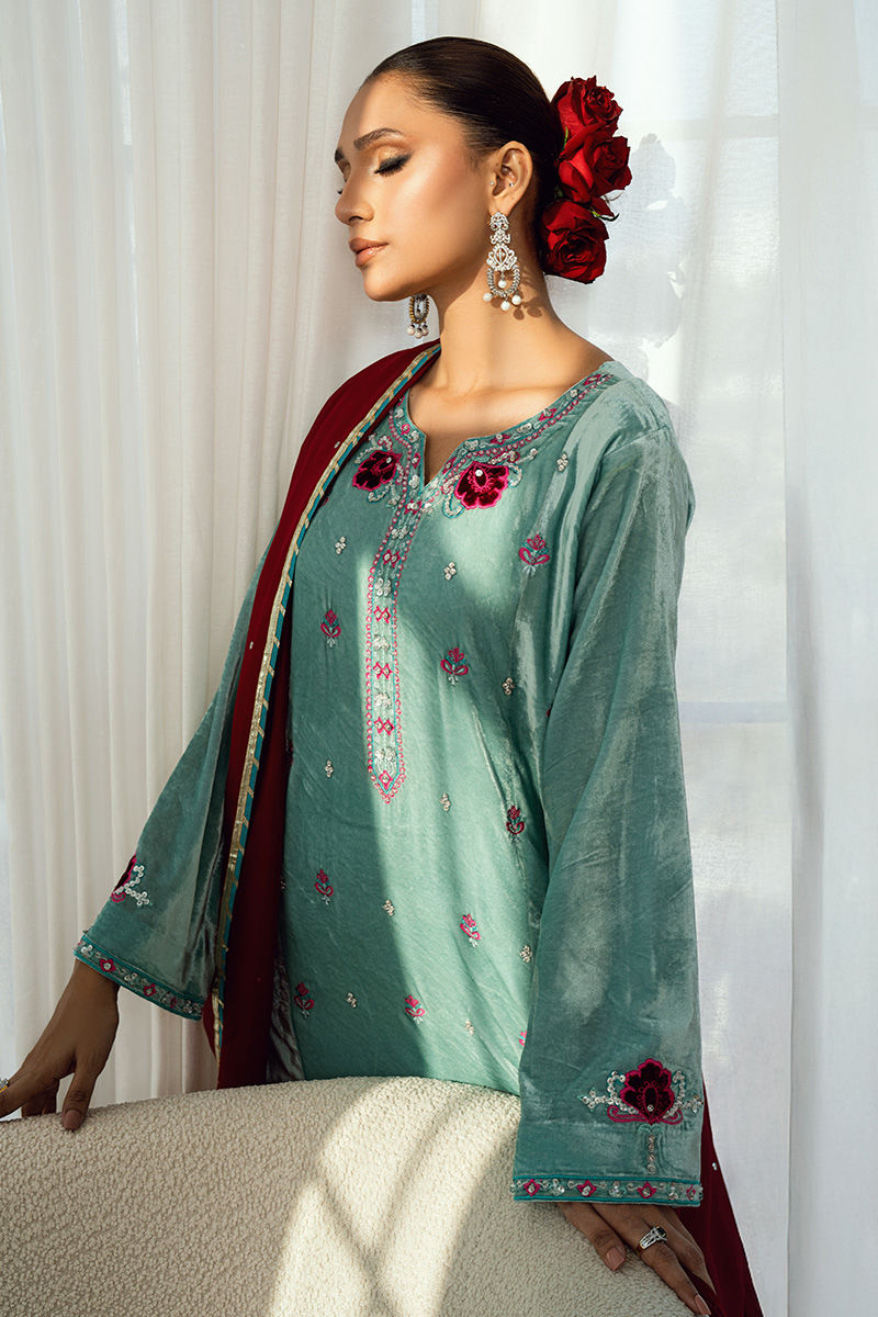 Fatima Khan | Warm Whisper Velvet 25 | Twilight Rose by Fatima Khan - Designer Dress  - Type : Ladies Clothes - Available at Libayah - 100% Original 