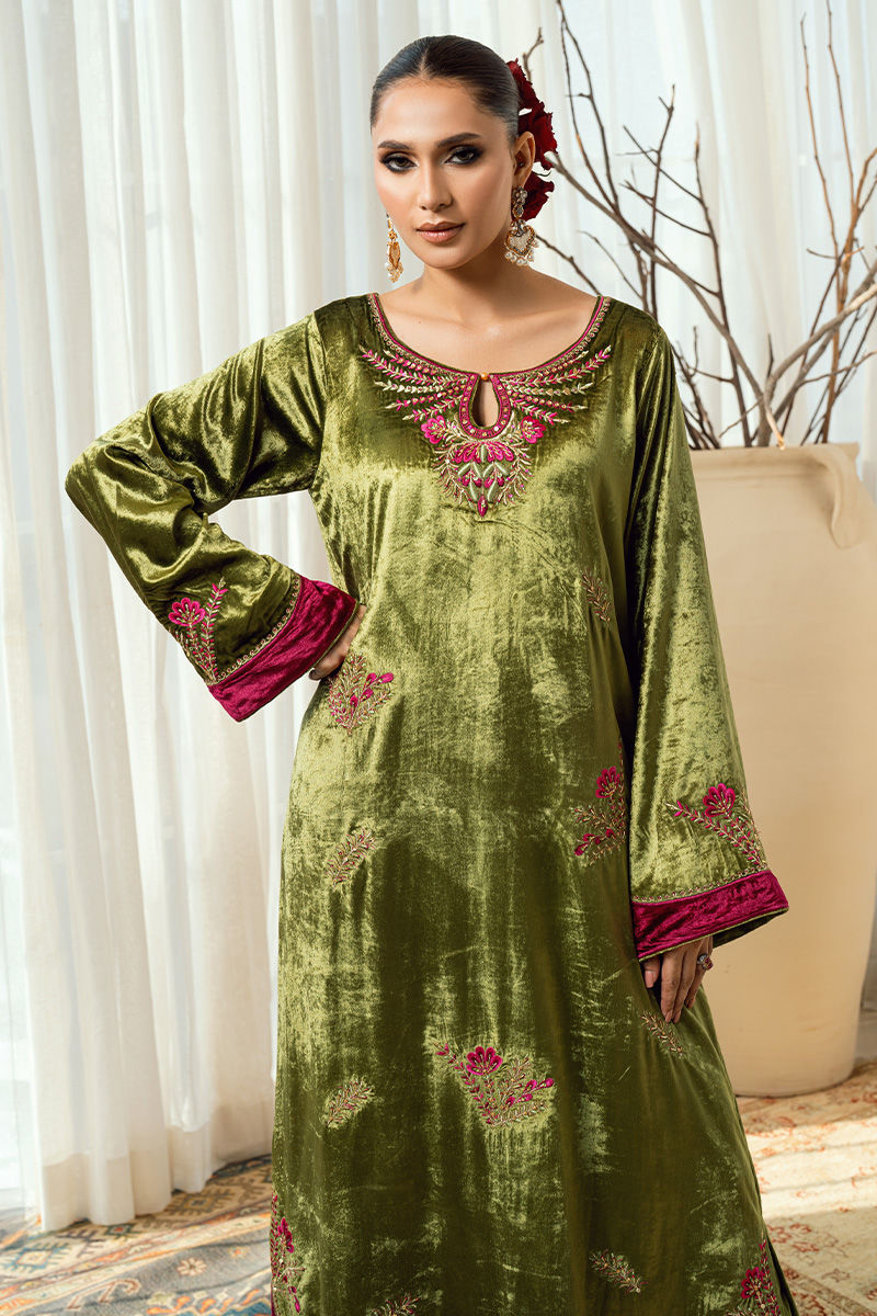 Fatima Khan | Warm Whisper Velvet 25 | Jade Whisper by Fatima Khan - Designer Dress  - Type : Ladies Clothes - Available at Libayah - 100% Original 