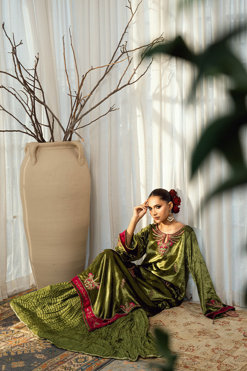 Fatima Khan | Warm Whisper Velvet 25 | Jade Whisper by Fatima Khan - Designer Dress  - Type : Ladies Clothes - Available at Libayah - 100% Original 