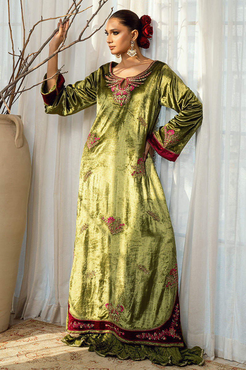 Fatima Khan | Warm Whisper Velvet 25 | Jade Whisper by Fatima Khan - Designer Dress  - Type : Ladies Clothes - Available at Libayah - 100% Original 