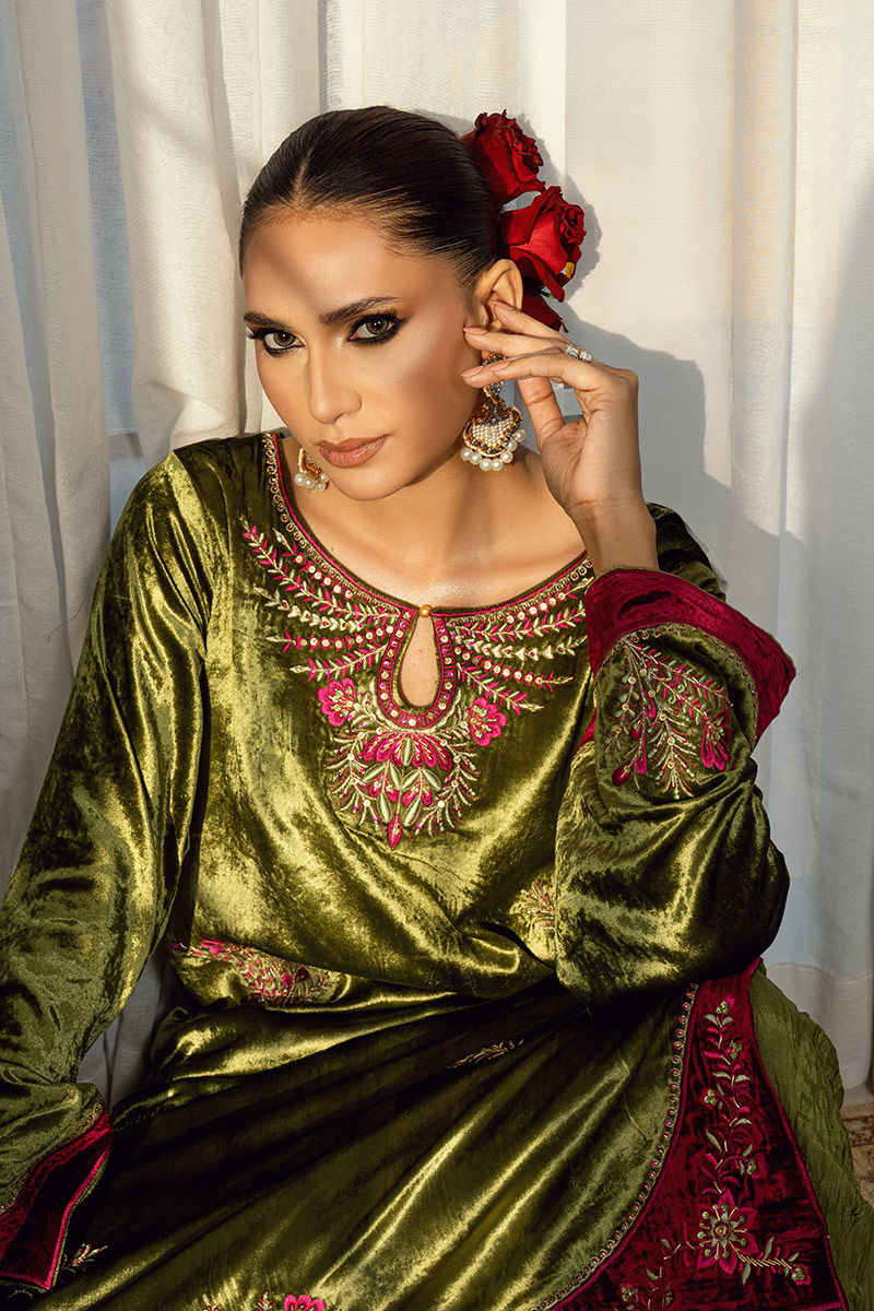 Fatima Khan | Warm Whisper Velvet 25 | Jade Whisper by Fatima Khan - Designer Dress  - Type : Ladies Clothes - Available at Libayah - 100% Original 