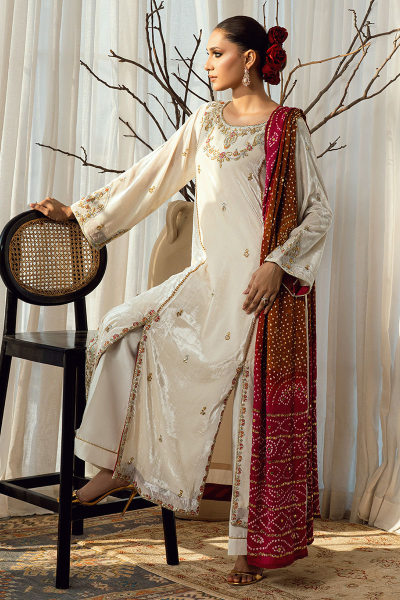 Fatima Khan | Warm Whisper Velvet 25 | Golden Grace by Fatima Khan - Designer Dress  - Type : Ladies Clothes - Available at Libayah - 100% Original 