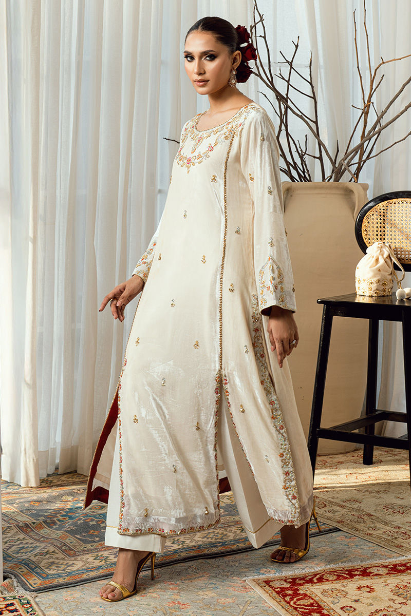 Fatima Khan | Warm Whisper Velvet 25 | Golden Grace by Fatima Khan - Designer Dress  - Type : Ladies Clothes - Available at Libayah - 100% Original 