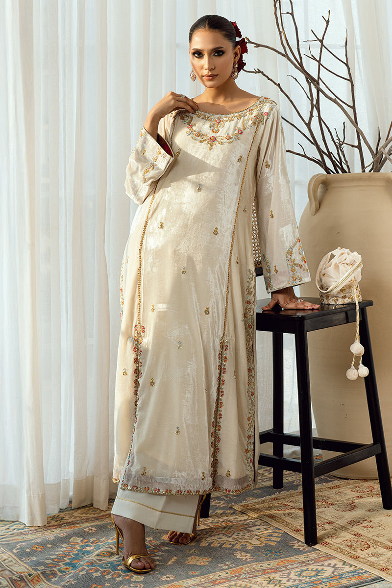 Fatima Khan | Warm Whisper Velvet 25 | Golden Grace by Fatima Khan - Designer Dress  - Type : Ladies Clothes - Available at Libayah - 100% Original 