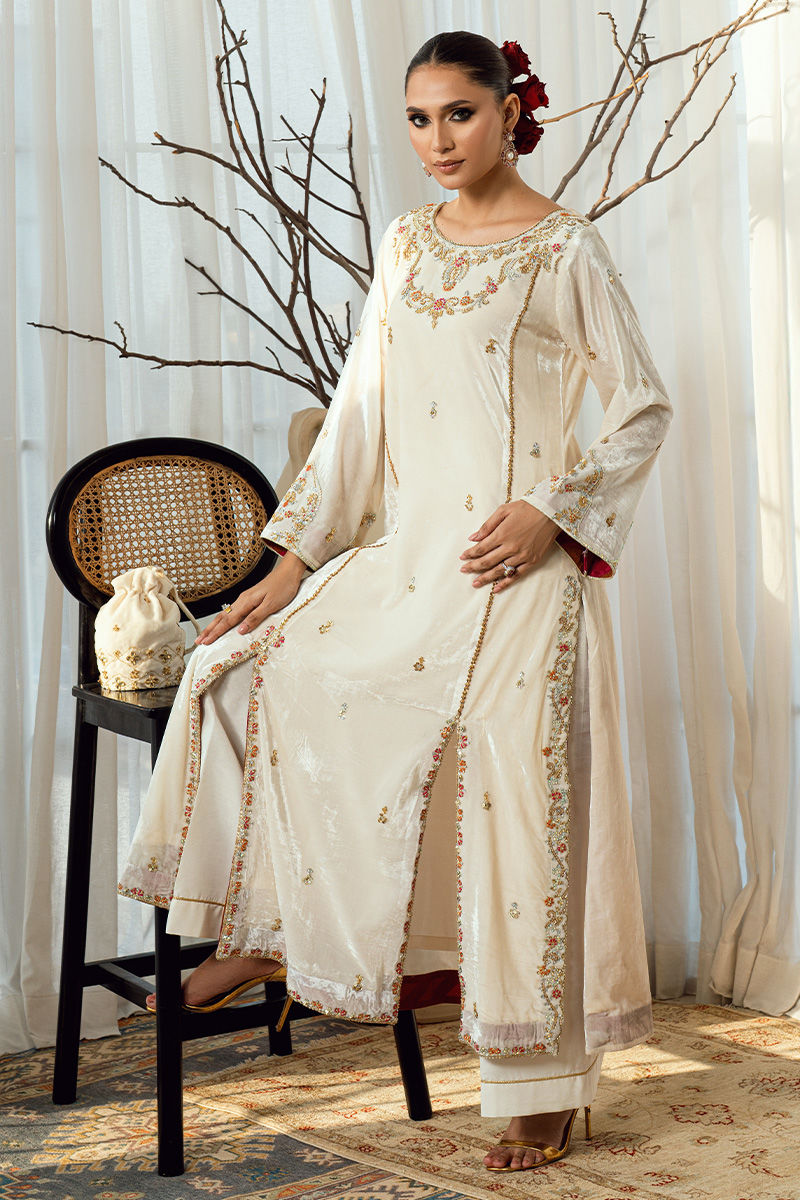 Fatima Khan | Warm Whisper Velvet 25 | Golden Grace by Fatima Khan - Designer Dress  - Type : Ladies Clothes - Available at Libayah - 100% Original 