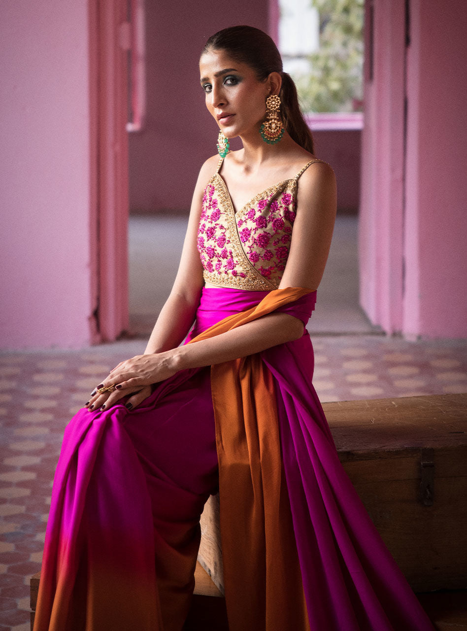 Zainab Chottani | Semi Formals | FUSCHIA QUARTS by Zainab Chottani - Designer Dress - Type: Ladies Clothes - Available at Libayah - 100% Original