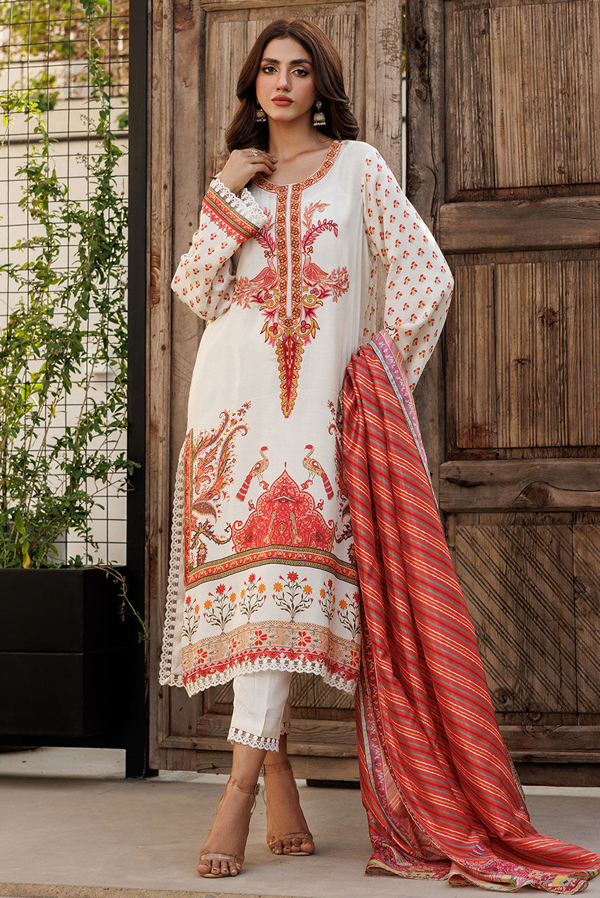 Deepak Perwani | Festive Lawn 24 | KTD4073 by Deepak Perwani - Designer Dress - Type: Ladies Clothes - Available at Libayah - 100% Original