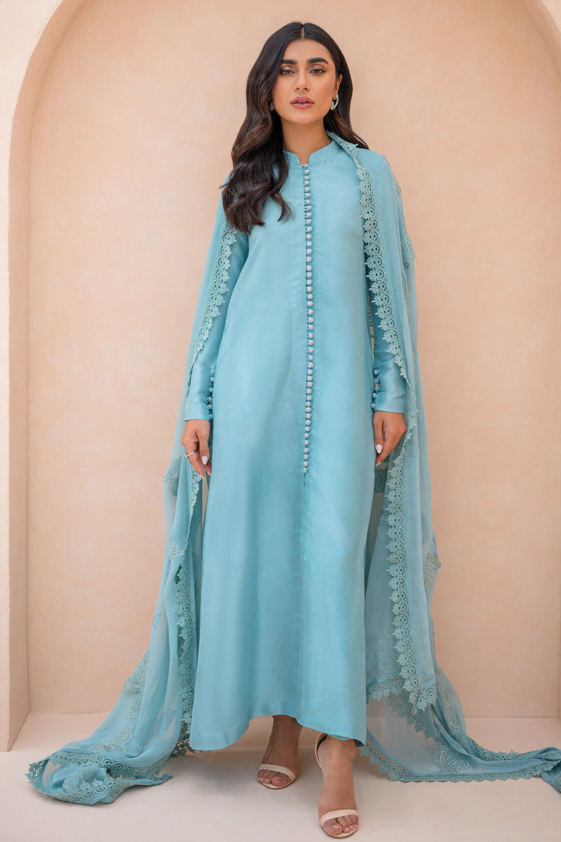 Ansab Jahangir | Luxury Silk Pret | AURORA FROST by Ansab Jahangir - Designer Dress - Type: Ladies Clothes - Available at Libayah - 100% Original