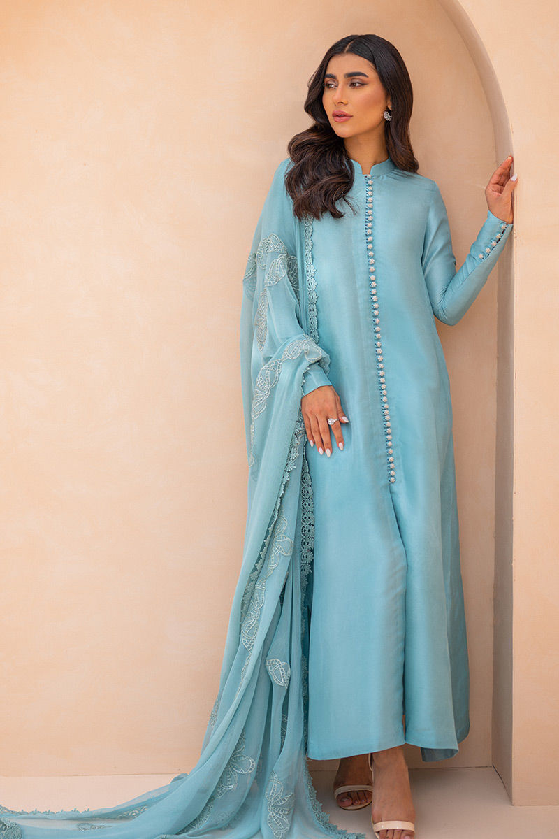 Ansab Jahangir | Luxury Silk Pret | AURORA FROST by Ansab Jahangir - Designer Dress - Type: Ladies Clothes - Available at Libayah - 100% Original