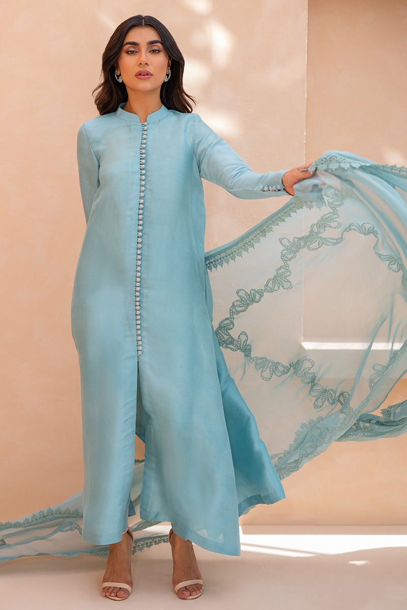 Ansab Jahangir | Luxury Silk Pret | AURORA FROST by Ansab Jahangir - Designer Dress - Type: Ladies Clothes - Available at Libayah - 100% Original