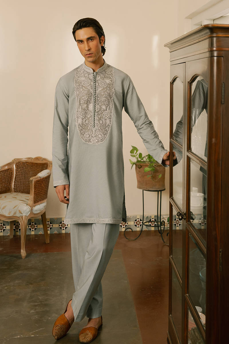 Pakisatni Menswear | Mohsin Naveed Ranjah | Wasiq by MNR - Designer Dress - Type: MensWear - Available at Libayah - 100% Original