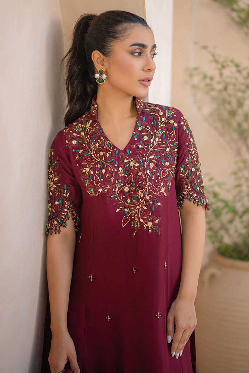 Ansab Jahangir | Luxury Silk Pret | CRIMSON by Ansab Jahangir - Designer Dress - Type: Ladies Clothes - Available at Libayah - 100% Original
