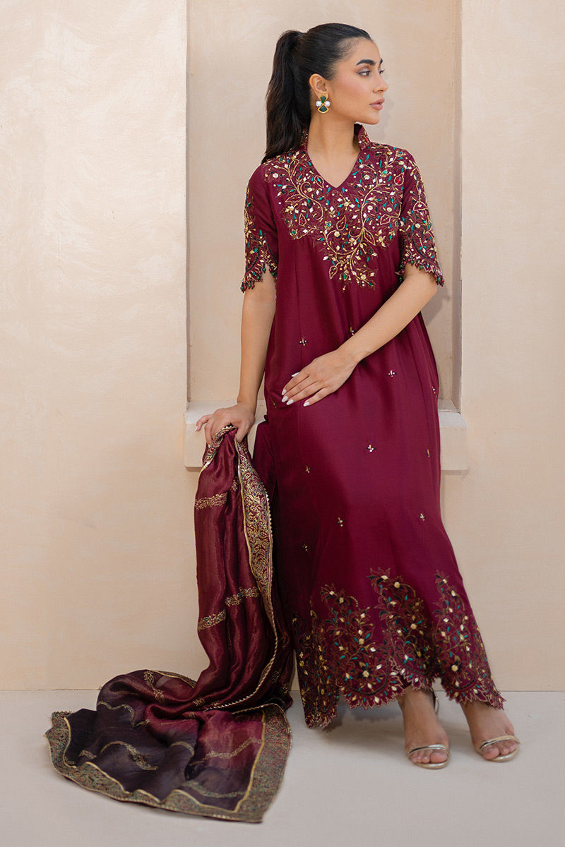 Ansab Jahangir | Luxury Silk Pret | CRIMSON by Ansab Jahangir - Designer Dress - Type: Ladies Clothes - Available at Libayah - 100% Original
