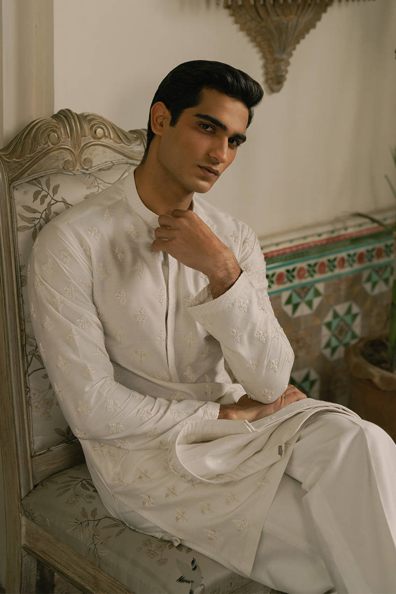 Pakisatni Menswear | Mohsin Naveed Ranjah | Oham by MNR - Designer Dress - Type: MensWear - Available at Libayah - 100% Original